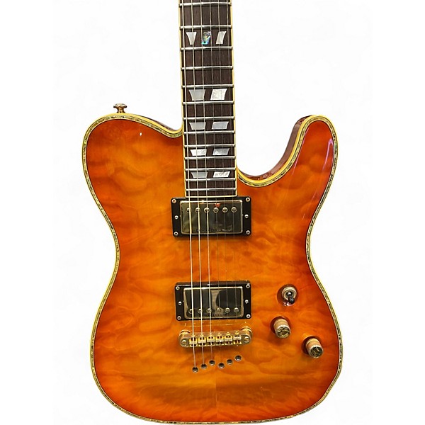 Used Schecter Guitar Research PT CUSTOM Trans Amber Solid Body Electric Guitar