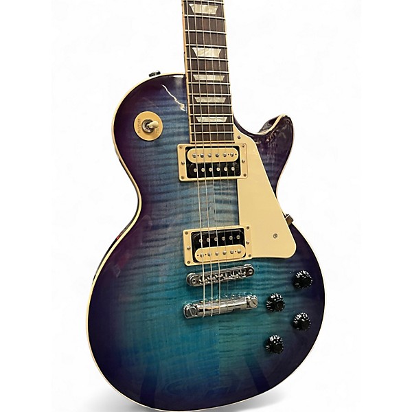 Used 2021 Gibson Les Paul Traditional Pro V Flame Top Blueberry Burst Solid Body Electric Guitar