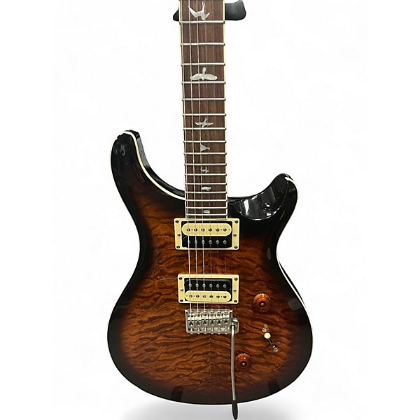 Used PRS SE Custom 24 Black Gold Sunburst Solid Body Electric Guitar