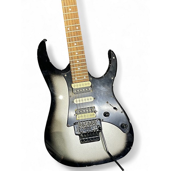 Used Ibanez RG450EX Black and Silver Solid Body Electric Guitar