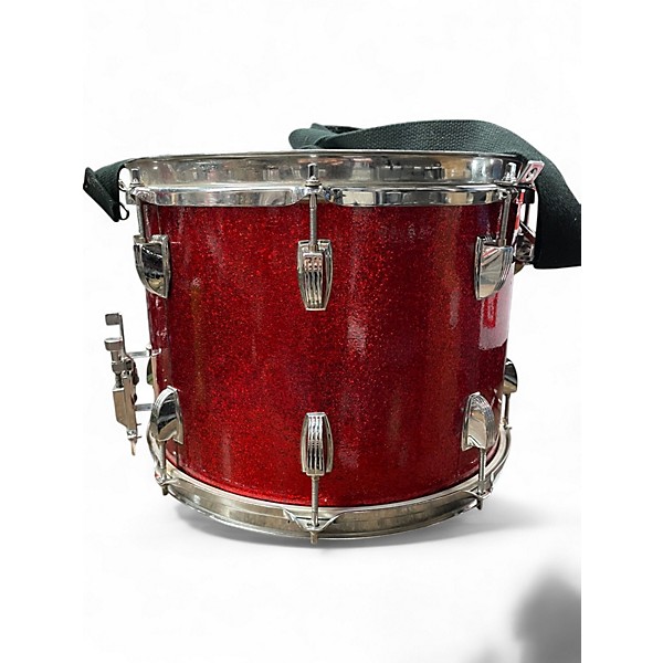 Used Ludwig 14X10 Marching Snare  Red Sparkle Drum