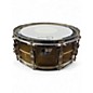Used Ludwig 14X5.5 Raw Brass Rocker Black White Badge Snare Brass Drum thumbnail