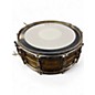 Used Ludwig 14X5.5 Raw Brass Rocker Black White Badge Snare Brass Drum