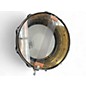 Used Ludwig 14X5.5 Raw Brass Rocker Black White Badge Snare Brass Drum