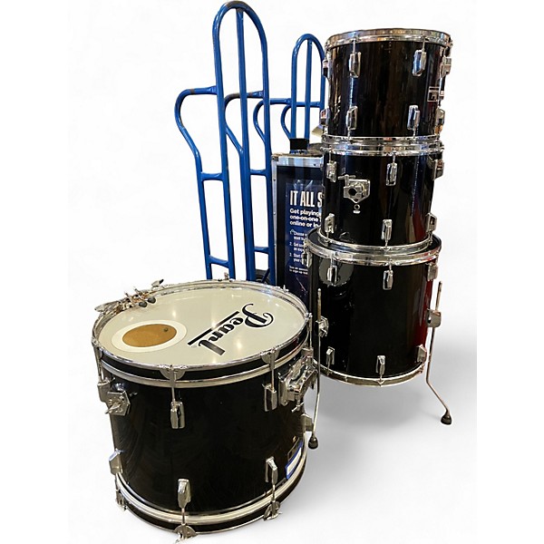 Used Pearl 4 Piece Export shell pack Black Drum Kit