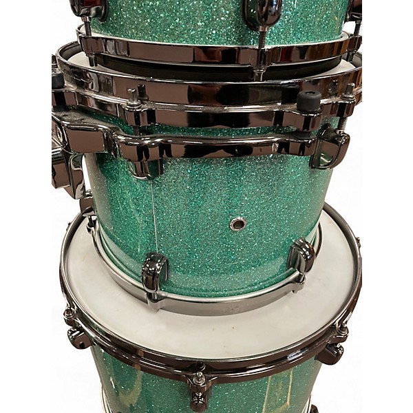 Used TAMA 4 Piece Starclassic AQUA GLITTER Drum Kit