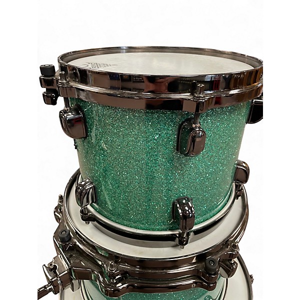 Used TAMA 4 Piece Starclassic AQUA GLITTER Drum Kit