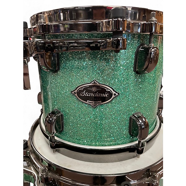 Used TAMA 4 Piece Starclassic AQUA GLITTER Drum Kit
