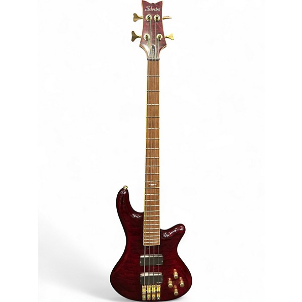 Used Schecter Guitar Research diamond series elite 4 Wine Red Electric Bass Guitar