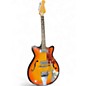 Used Kingston Teisco 3 Color Sunburst Hollow Body Electric Guitar thumbnail