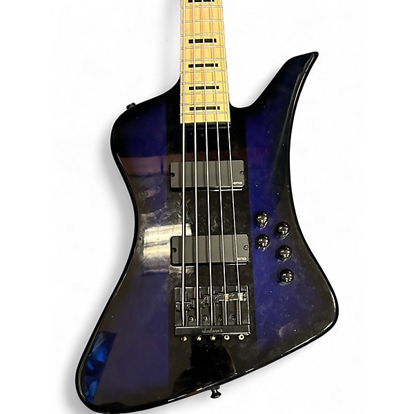 Used Jackson Dave Ellefson Signature Kelly Bird 5 String Blue Stripe Electric Bass Guitar