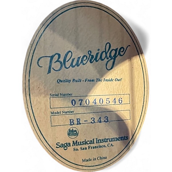 Used Blueridge BR343 Contemporary Series 000 Sunburst Acoustic Guitar