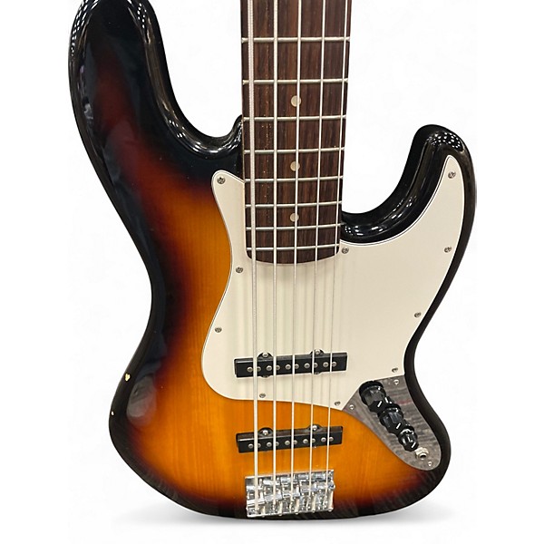 Used Squier Jazz Bass 2 Tone Sunburst Solid Body Electric Guitar
