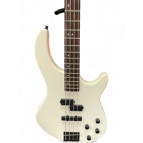 Used Dean E10APJ Edge 10 Active PJ Skull Crusher WHITE Electric Bass Guitar