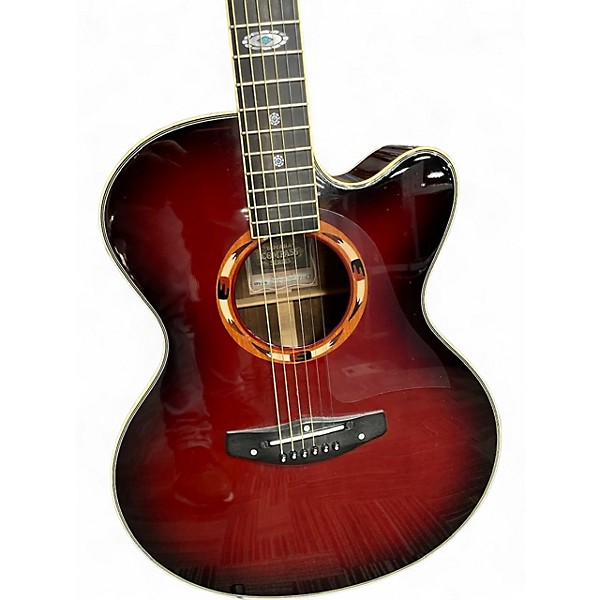 Used Yamaha CPX-15W Wine Red Burst Acoustic Electric Guitar