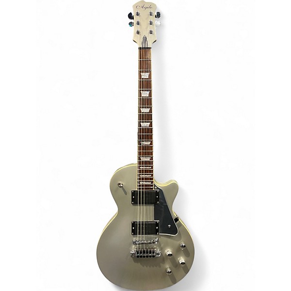 Used Agile LP Style Chrome Silver Solid Body Electric Guitar