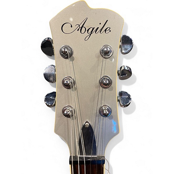 Used Agile LP Style Chrome Silver Solid Body Electric Guitar