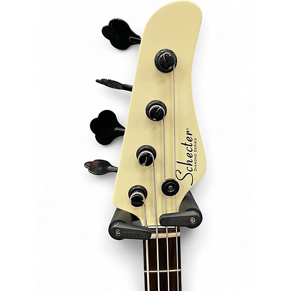Used Schecter Guitar Research P-4 4-String Ivory Black Pickguard Electric Bass Guitar