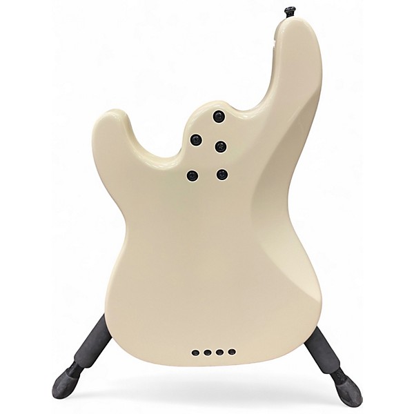 Used Schecter Guitar Research P-4 4-String Ivory Black Pickguard Electric Bass Guitar