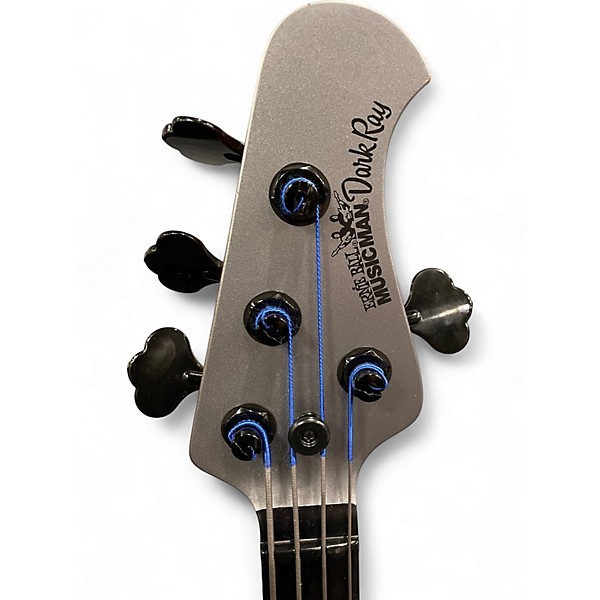 Used Ernie Ball Music Man DARK RAY Gray Electric Bass Guitar