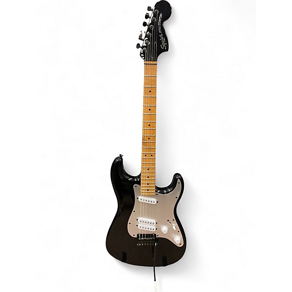 Used Squier Contemporary Stratocaster Black and Silver Solid Body Electric Guitar