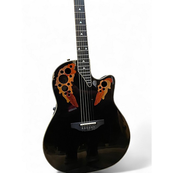 Used Ovation 2078AX Black Acoustic Electric Guitar