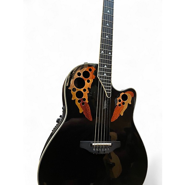 Used Ovation 2078AX Black Acoustic Electric Guitar