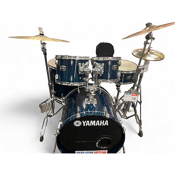 Used Yamaha 5 Piece Tour Custom Dark Blue Drum Kit