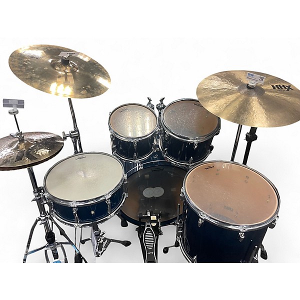 Used Yamaha 5 Piece Tour Custom Dark Blue Drum Kit