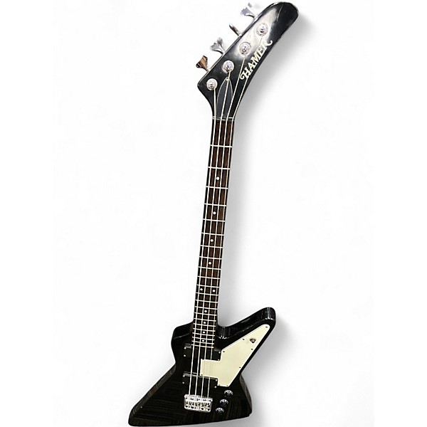 Used Hamer 1980's Explorer style  black Electric Bass Guitar