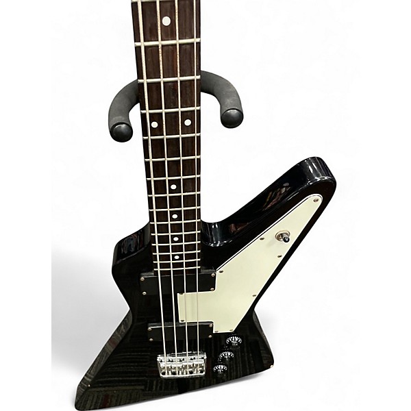 Used Hamer 1980's Explorer style  black Electric Bass Guitar