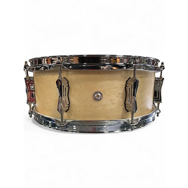 Used British Drum Co. 14X5.5 LOUNGE SERIES SNARE WILTSHIRE WHITE Drum