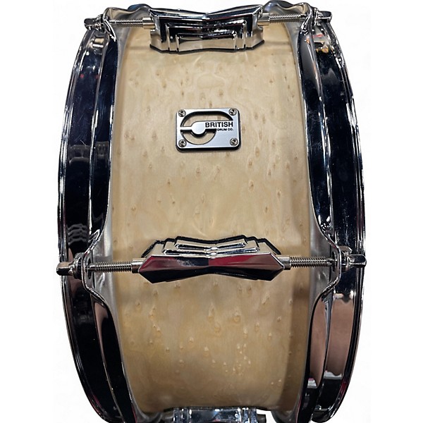 Used British Drum Co. 14X5.5 LOUNGE SERIES SNARE WILTSHIRE WHITE Drum