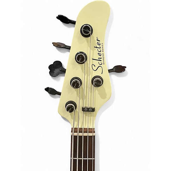 Used Schecter Guitar Research Diamond Series P5 Antique Ivory Electric Bass Guitar