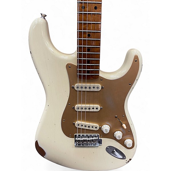 Used 2019 Fender CUSTOM SHOP '56 LTD NAMM ROASTED RELIC STRAT Vintage White Solid Body Electric Guitar