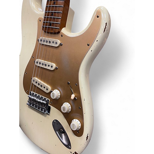 Used 2019 Fender CUSTOM SHOP '56 LTD NAMM ROASTED RELIC STRAT Vintage White Solid Body Electric Guitar