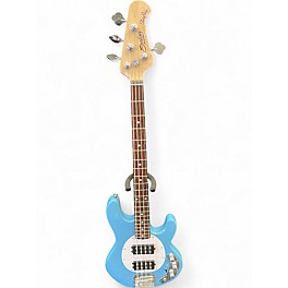 Used Sterling by Music Man Ray34 Blue Electric Bass Guitar
