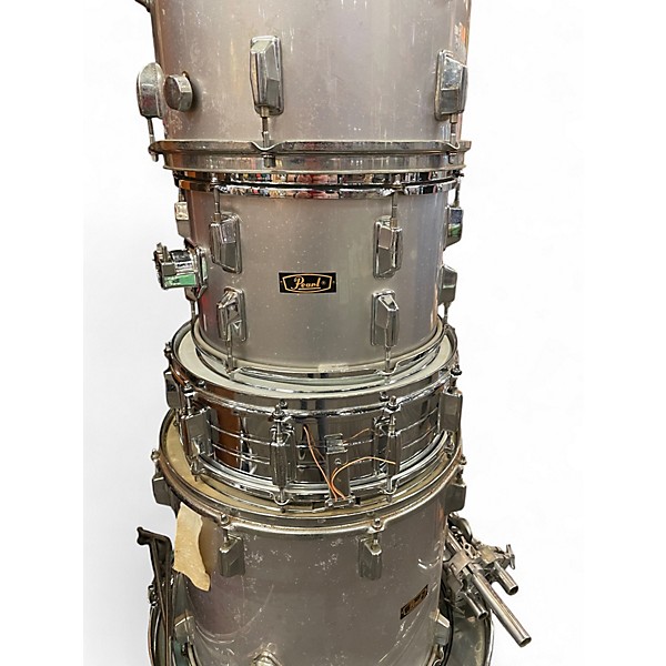 Used Pearl 5 Piece FIBERSTAR SILVER Drum Kit