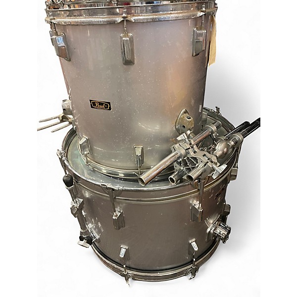 Used Pearl 5 Piece FIBERSTAR SILVER Drum Kit