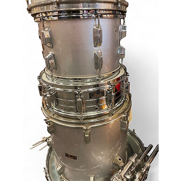 Used Pearl 5 Piece FIBERSTAR SILVER Drum Kit