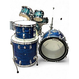 Vintage 1960s Rogers 3 Piece Holiday Blue Drum Kit