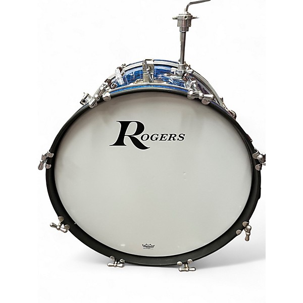 Vintage 1960s Rogers 3 Piece Holiday Blue Drum Kit