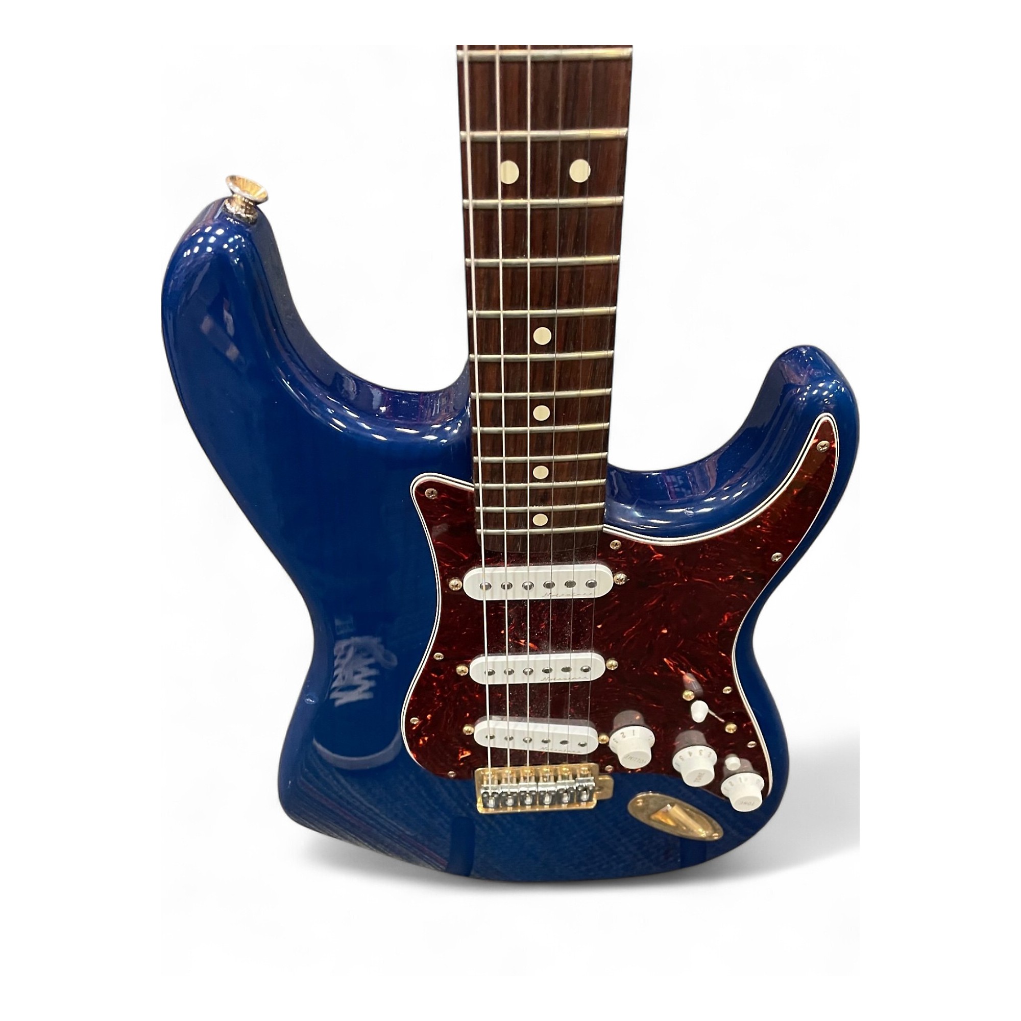 Used Fender Deluxe Stratocaster Sapphire Blue Trans Solid