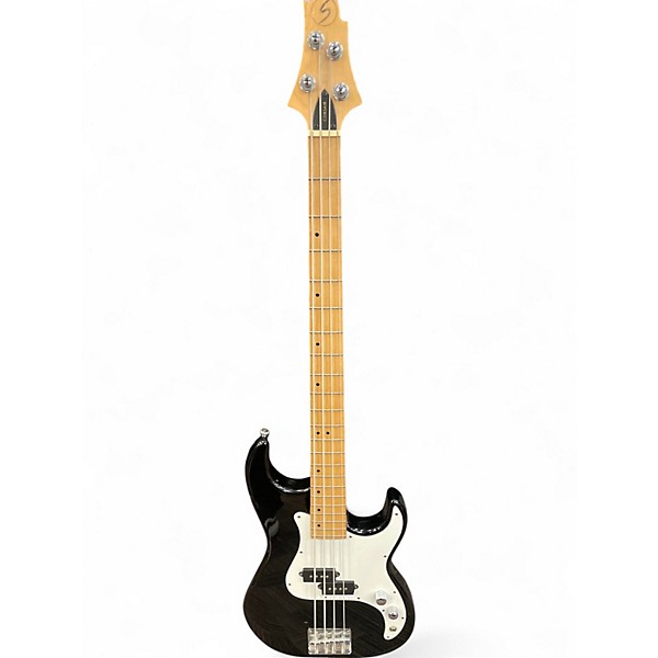 Used Samick Corsair Black and White Electric Bass Guitar