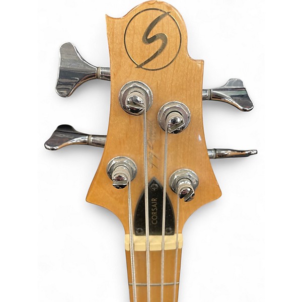 Used Samick Corsair Black and White Electric Bass Guitar