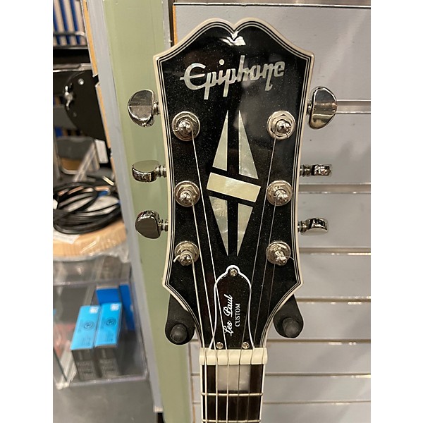 Used Epiphone Les Paul Custom Silverburst Solid Body Electric Guitar