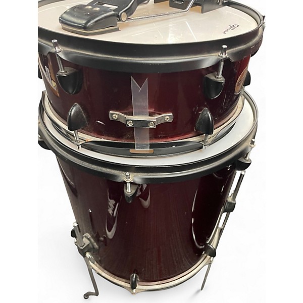 Used Groove Percussion 5 Piece Drums Flat Red Drum Kit