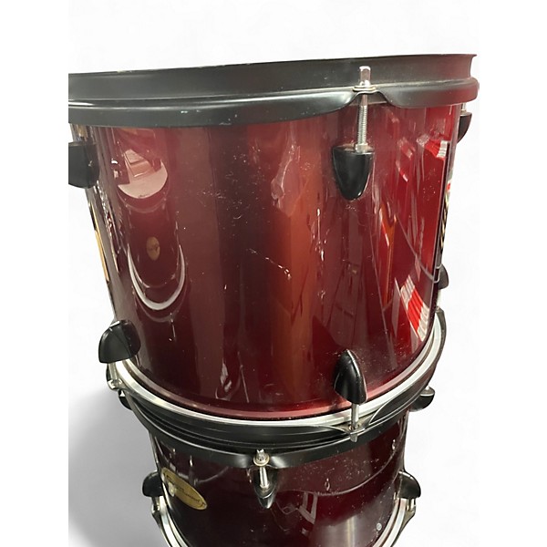 Used Groove Percussion 5 Piece Drums Flat Red Drum Kit