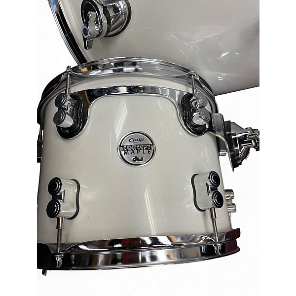 Used PDP by DW 7 Piece MAPLE CUSTOM Pearl White Drum Kit