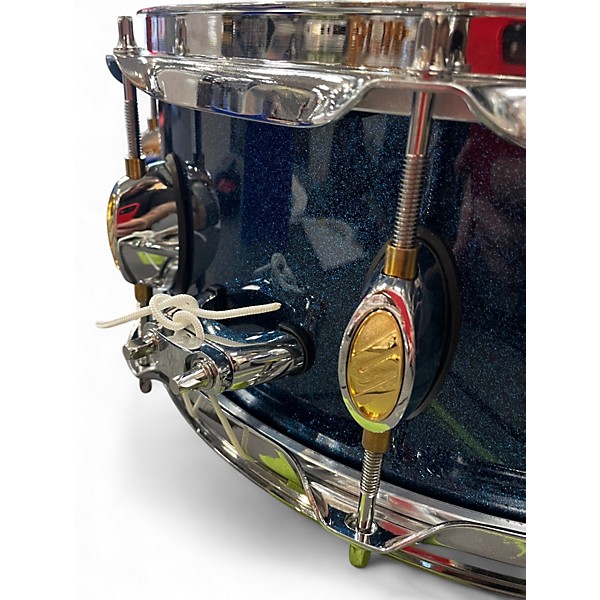 Used SPL 5X14 Velocity Snare sparkle Blue Drum